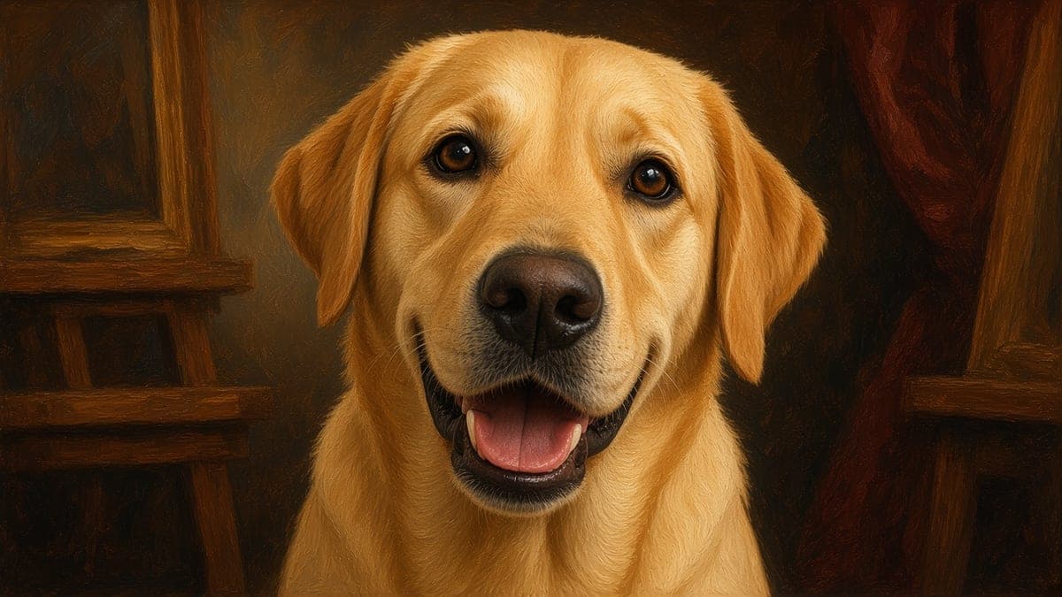 Dog oil painting from photo — Labrador oil portrait gift sample for home wall